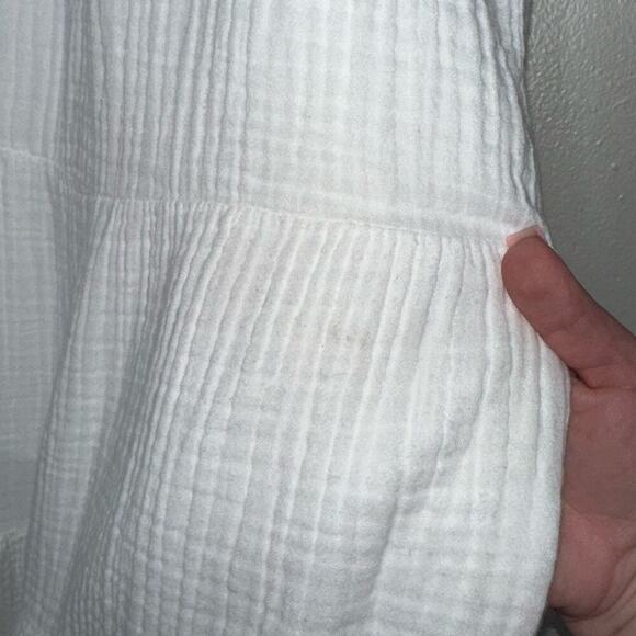 Beachlunchlounge Yuna Cotton Poplin Tank Top V-Neck Midi Dress White Size Small - Picture 7 of 9